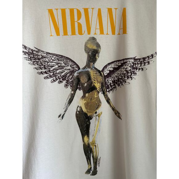 Nirvana In Utero White Vintage Reprint Single Stitch T-shirt Giant Tag - Picture 3 of 7